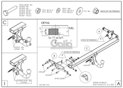 Фаркоп оцинкованный Galia S141A для Subaru Outback 2021-(паспорт и сертификат в комплекте)(без электрики)