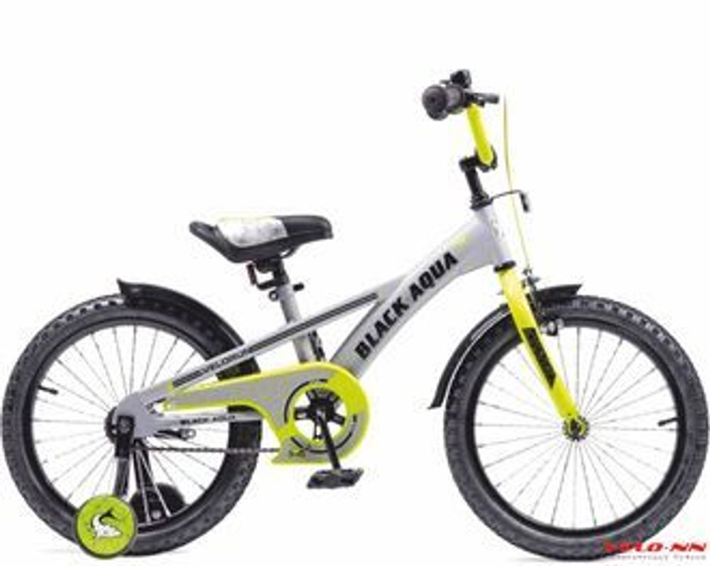 Велосипед 18&quot; Black Aqua Velorun, серый/желтый