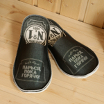 Набор для бани с принтом «Крутой мужик», 4 предмета: шапка, рукавица, тапочки, коврик, войлок, тёмный, «Банная забава»