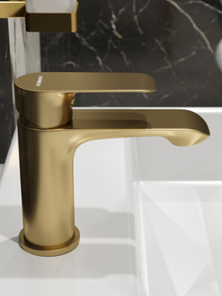 Смеситель для раковины STWORKI Копенгаген S42010GM матовое золото