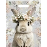 Пакет ПЭ с вырубной ручкой 31см Летний зайка Ламинированный Тико (х50 (комплект 50 шт)