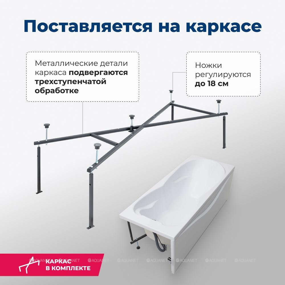 Акриловая ванна Aquanet (Акванет) Viola NEW 180x75 с каркасом