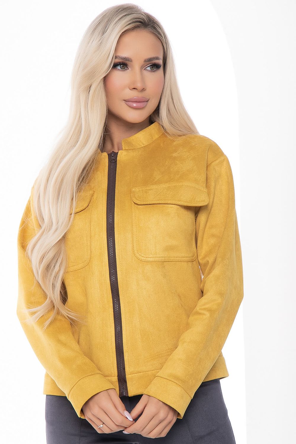 Жакет на молнии Александра (горчица) Б8899 LT Collection
