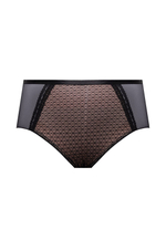 Трусики-слипы Renee с завышенной линией талии (Размер: L) (Цвет: черный с бежевым)