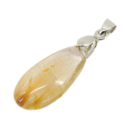 Кулон "Капля" кварц-волосатик