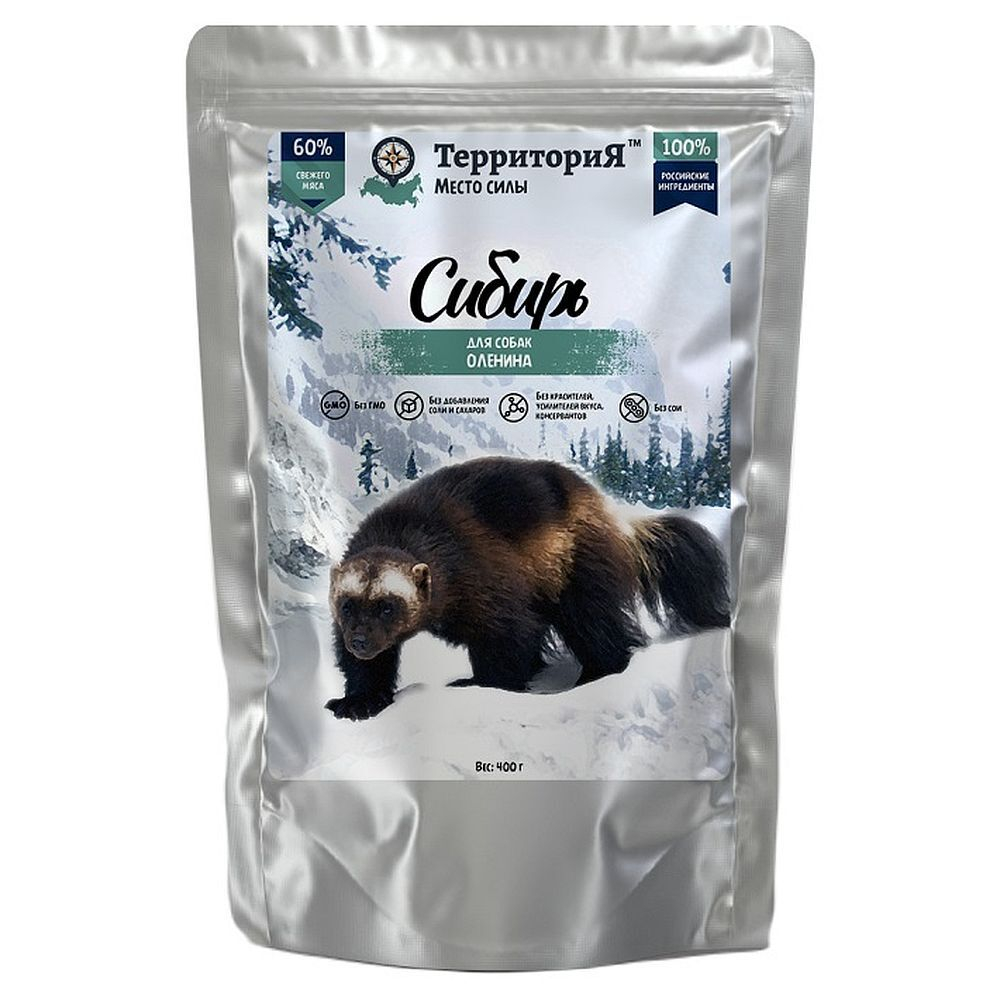 ТерриториЯ Сибирь для собак, Оленина, пауч 400г