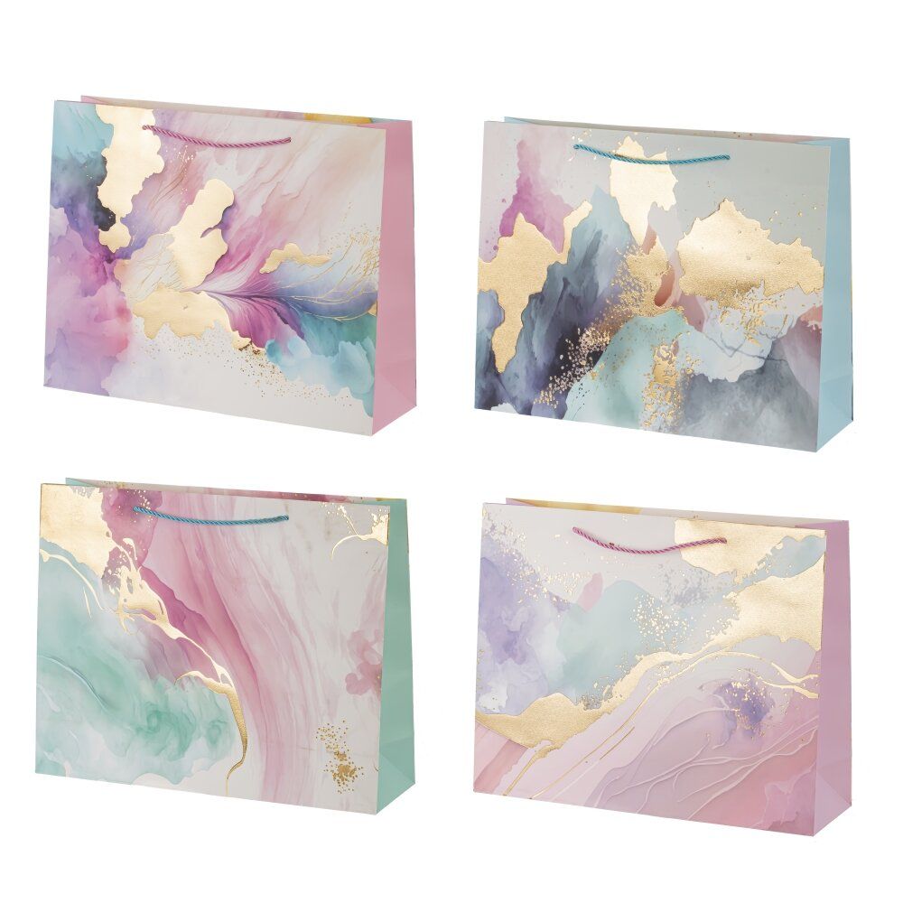 GAEM Пакет подарочный L (бумага 210г/м2, блок микс 12шт), L38,5 W11 H30 см, 4в.