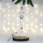 Елочные украшения «Изящные переливы» 4.5*4.5*19 см (набор 2 шт), Белый