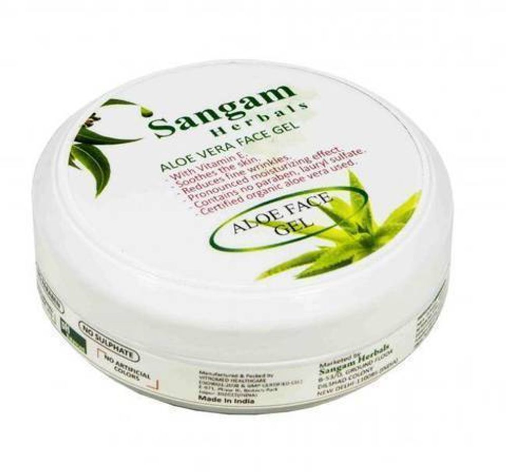 Гель для лица Sangam Herbals Jasmine Bergamot Aloe Face Gel с алоэ Жасмин и Бергамот 100 г