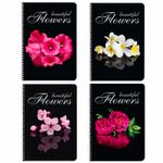 Тетрадь А4, 96 л., BRAUBERG, гребень, клетка, обложка картон, КРАСИВЫЕ ЦВЕТЫ, 403072