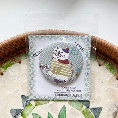 Значок металлический с кошкой NEKOZAWAsan, диам. 5,8 см, 7687-3, KUSUGURU