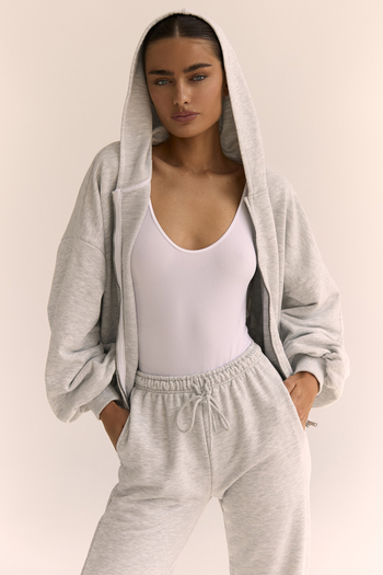 Толстовка на молнии Светло-серый меланж