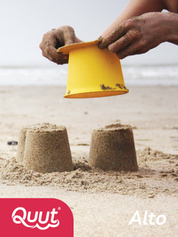 Формочки для 3-уровневых пирамид из песка и снега Quut Alto. Цвет: вишнёвый + сладкий розовый + жёлтый (Cherry + Sweet Pink + Yellow)