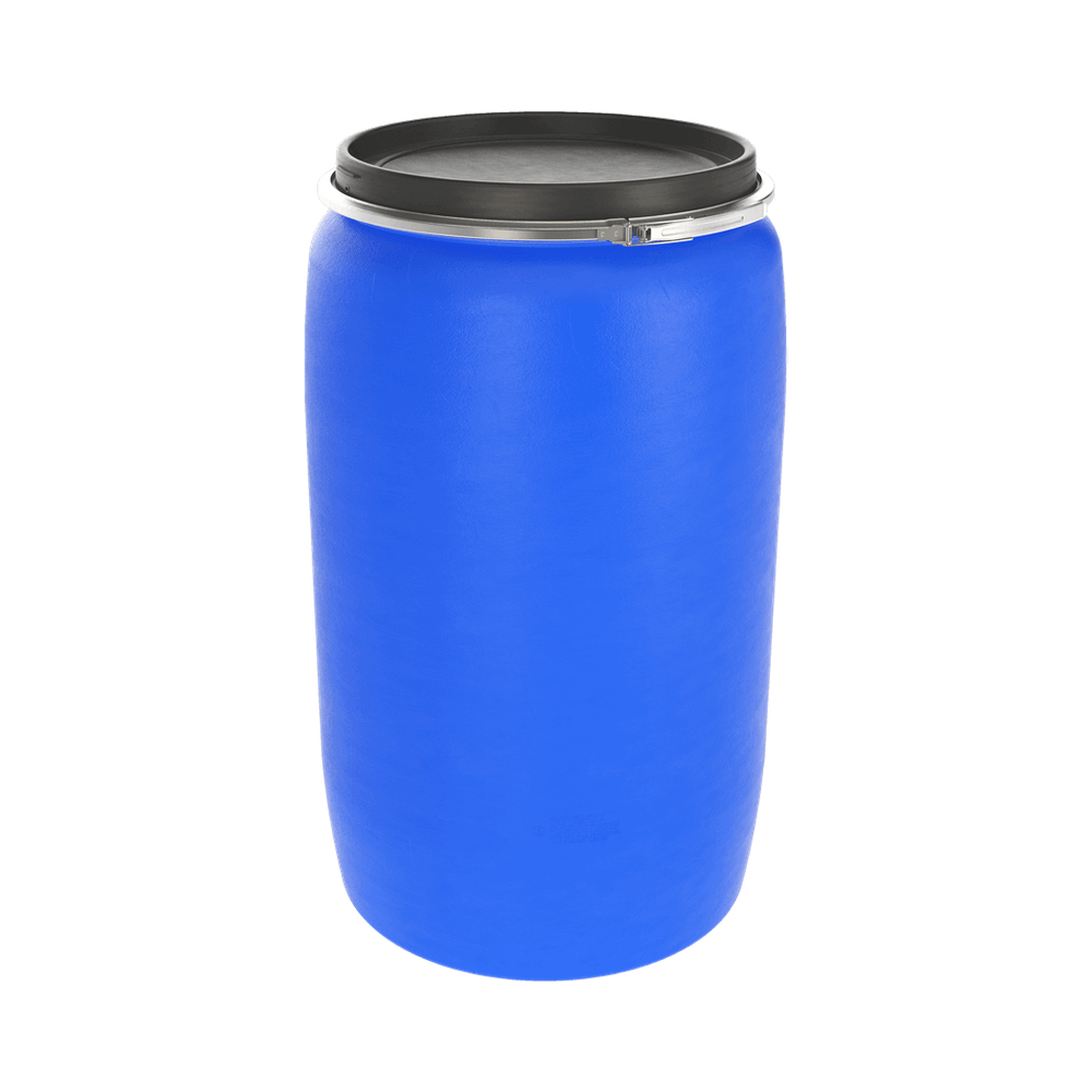 Бочка пластиковая ЗТИ Open Top, с крышкой и хомутом, 227 л