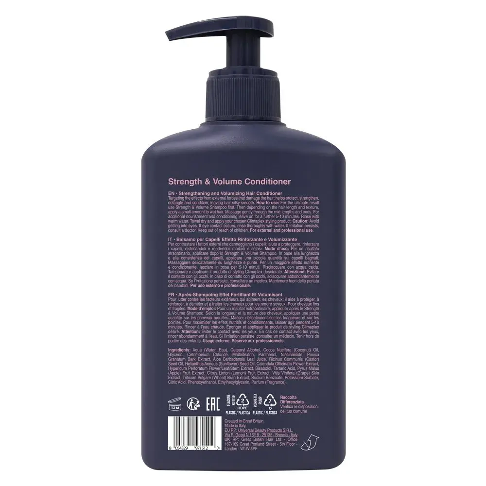 Кондиционер для укрепления и объема волос Climaplex Strenght & Volume Conditioner 400ml