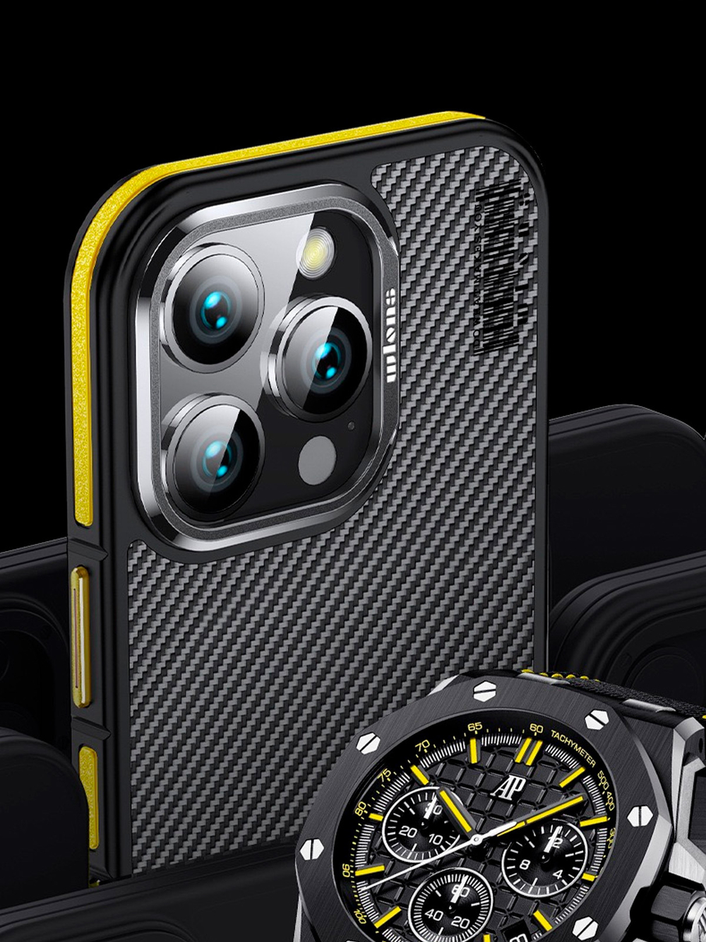 Чехол для Apple iPhone 16 Pro кевларовый, WLONS
