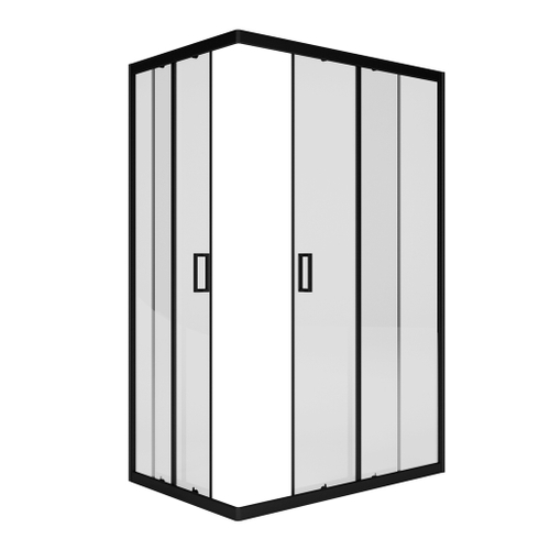 Душ.ограждение City Trend PRO Black 1200*800*1850 прямоуг (стекло 4мм прозр, черн.ал.проф,без подд)