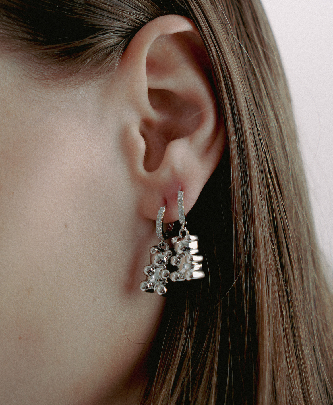 Серьги-мишки, серебро