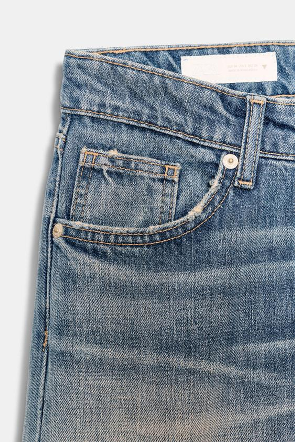 ZARA ДЖИНСЫ TRF WIDE-LEG С НИЗКОЙ ПОСАДКОЙ, ВЫЦВЕТШИЙ СИНИЙ