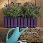 Кашпо прямоугольное "Лардо" с поддоном 45*17,5*14 цвет лиловый