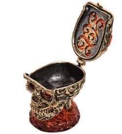 Народные промыслы AM-3269 Шкатулка «Череп» (латунь, янтарь)