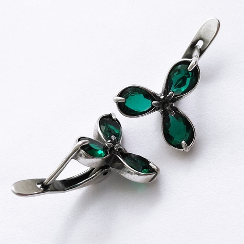 "Зея" серьги в серебряном покрытии из коллекции "Реки" от Jenavi  с английским замком