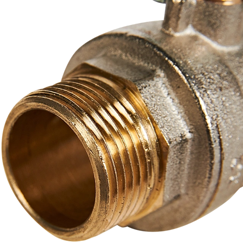 Кран шаровой полнопроходной STOUT - 3/4" (НР/НР, PN40, Tmax 150°C, ручка-рычаг черная)