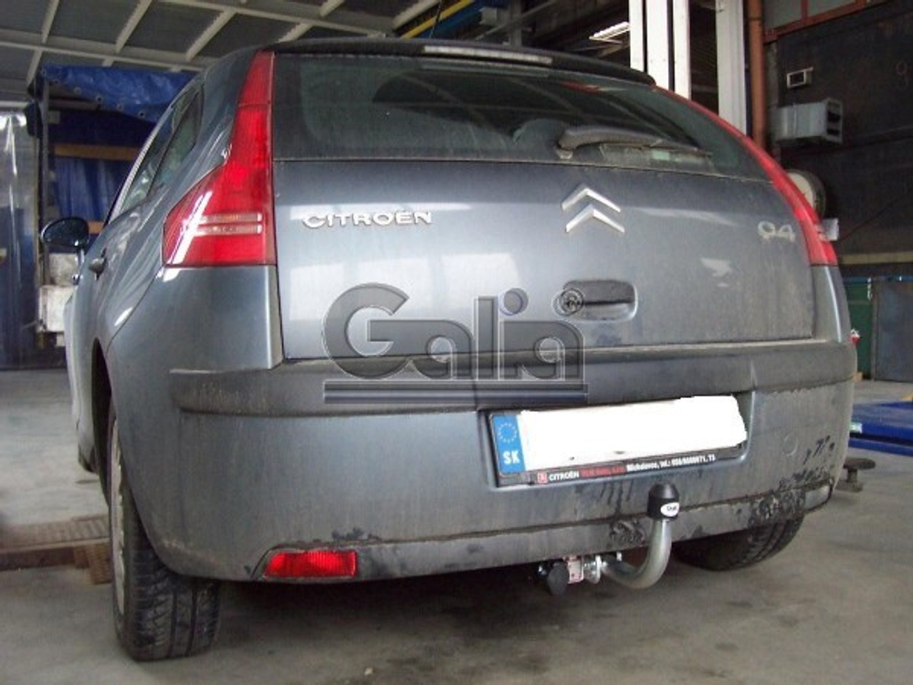 Фаркоп оцинкованный Galia C038A для Citroen C4 седан/хетчбек 2004-2010, 2010-, Peugeot 307, 308 хетчбек 3/5 дверей 2001-2007, 2007-2012(паспорт и сертификат в комплекте)(без электрики)