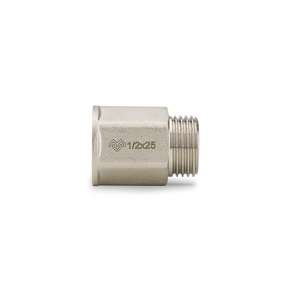 Удлинитель шестигранный Varmega ВР/НР - 1/2", длина 50 мм (никелированная латунь)