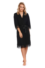 Элегантный халат-кимоно свободного силуэта (Размер: L) (Цвет: розовый с белым)