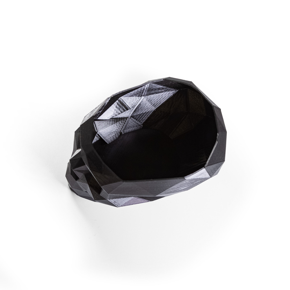 Череп-Ваза для конфет/карандашей, полигональная, 3D печать, черная