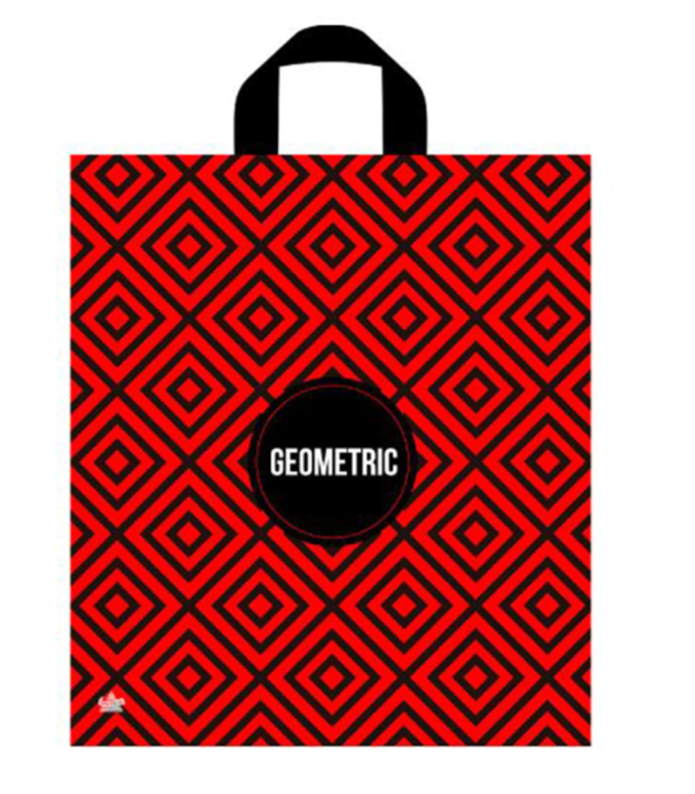 Пакет с петлевой ручкой ПНД, 42х38см, "Геометрик", 37мкм, ШК1640