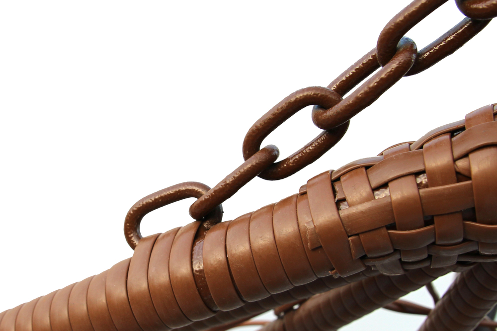 Кресло подвесное двойное Феникс арт.CN3423-МТКОР (стойка+осн.КОРИЧ,корзн.кор..,подуш.беже.3уп. (M))