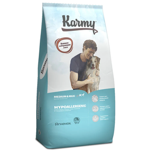 Сухой корм для взрослых собак средних и крупных пород, Karmy Hypoallergenic Medium & Maxi, склонных к пищевой аллергии, с ягненком