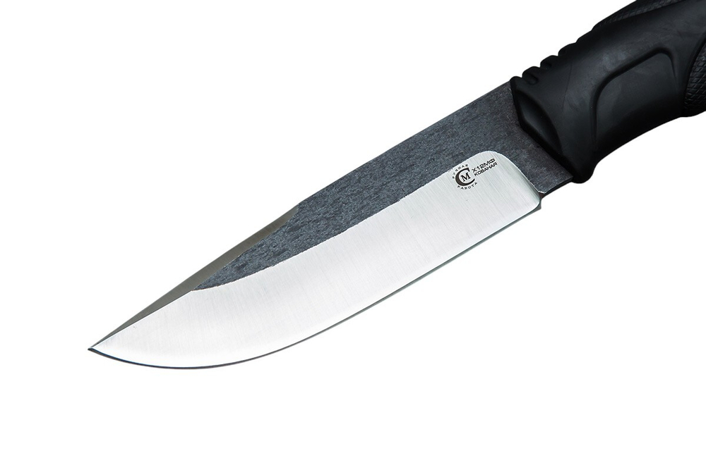 Нож кузница Семина Соболь 1, сталь Х12МФ со следами ковки, Elastron