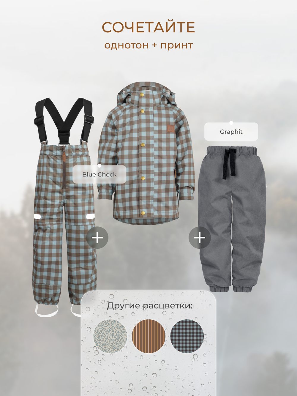 Брюки демисезонные на флисе Mjölk Graphit