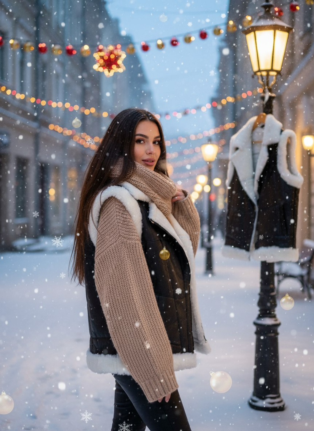 Жилет из натуральной овчины. Косуха, 48 Размер