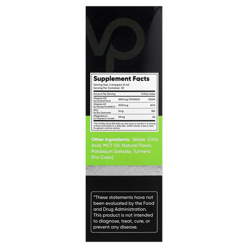 Venture Pal, витамины D3 и K2, лимон и лайм, 60 мл (2 жидк. унции)