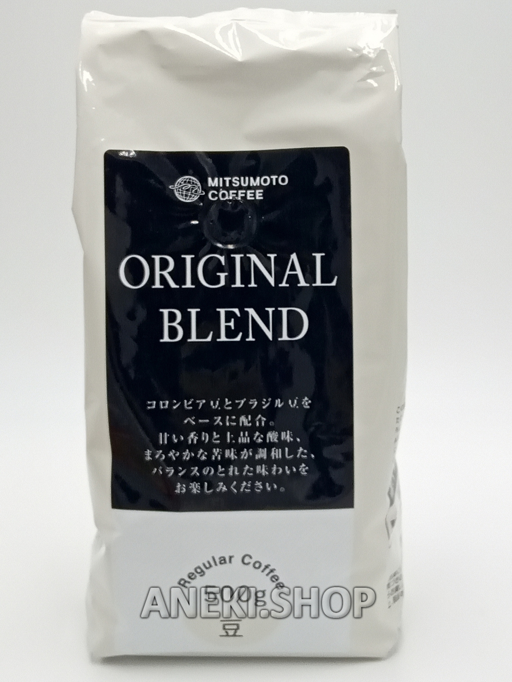 Кофе зерновой оригинальный вкус "Original Blend” 500 г MitsuMotoCoffee (мягкая упаковка)
