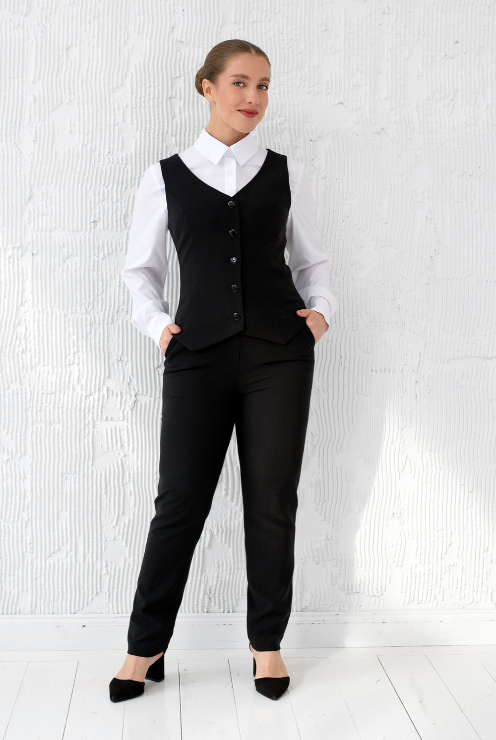 Жилет с подкладом 746Д, черный #70Ч06746Д