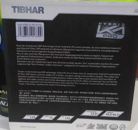 Tibhar Hybrid K1 Pro