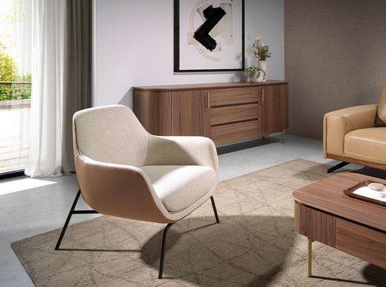 Кресло 5099/A226 с обивкой из ткани и экокожи Испания 