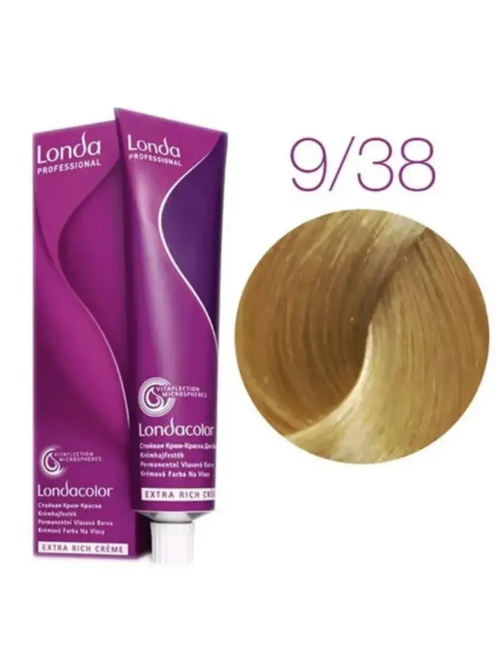 Londa Professional Стойкая крем краска для волос 60мл Блонд золотистый жемчужный 9 38