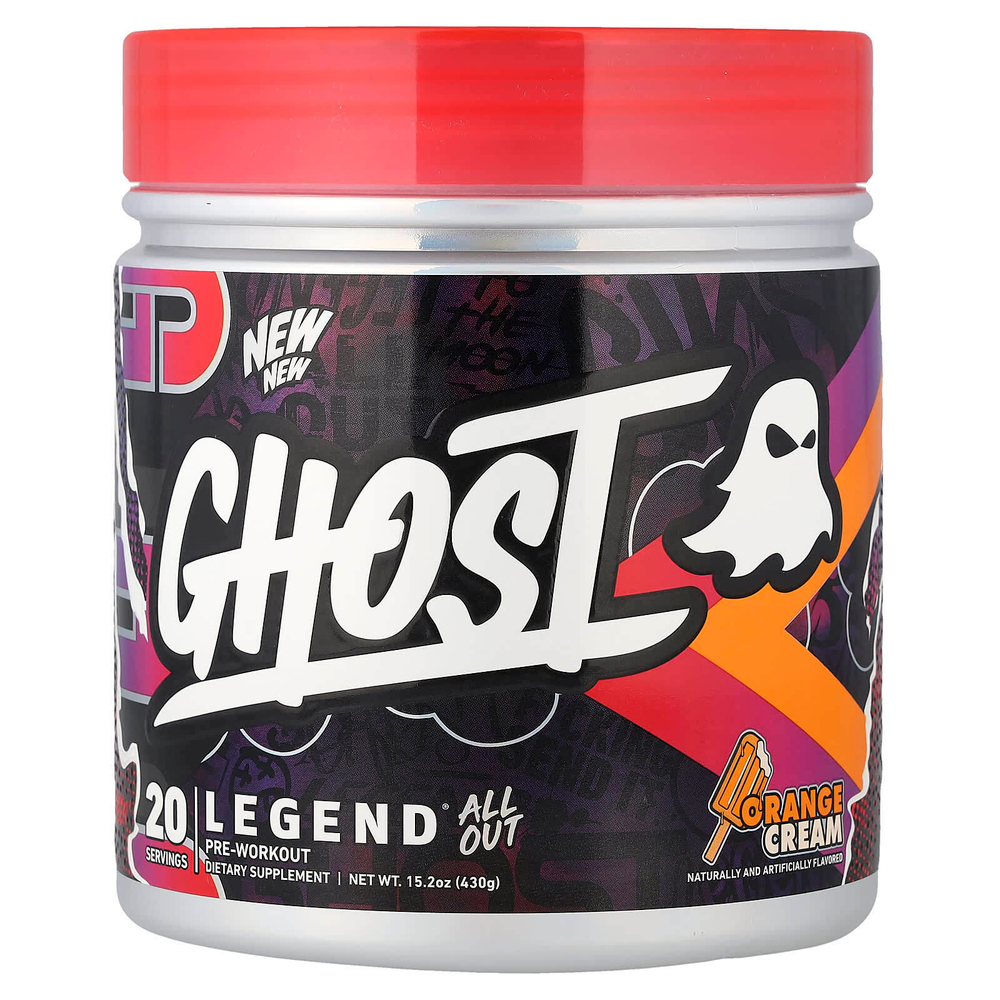 Ghost, Legend® All Out, предтренировочный комплекс, апельсиновый крем, 430 г (15,2 унции)