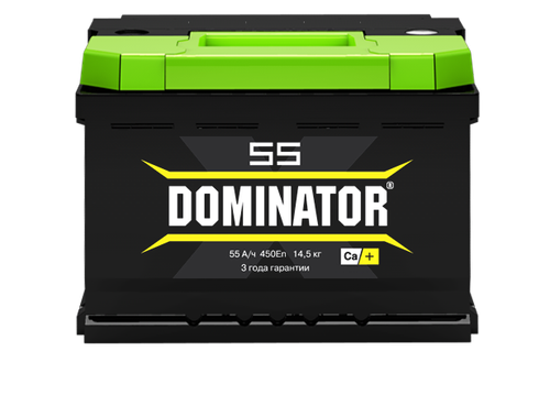 Аккумулятор 6СТ-55 А.ч., п.п., L+, DOMINATOR