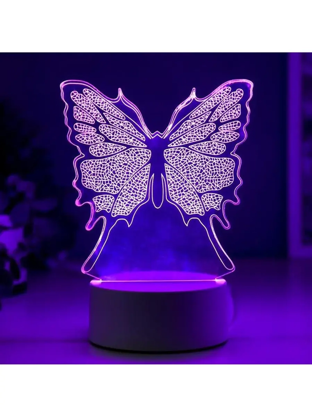 Светильник «Бабочка» LED RGB от сети 9.5×13×17 см RISALUX