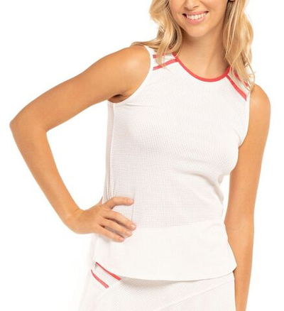 Топ теннисный Lucky in Love Core Whites Mesh Love Tank - White