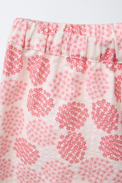 ZARA КОМПЛЕКТ ИЗ КИМОНО И ШОРТОВ-БЕРМУДОВ С ЦВЕТОЧНЫМ ПРИНТОМ, ЭКРЮ