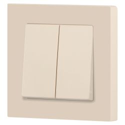 Переключатель Intro Accent 6-107-02 двойной, 10А-250В, IP20, СУ, AL/CU, слоновая кость | Intro