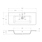 Тумба подвесная с керамической раковиной BelBagno ALBANO-CER-1050-2C-SO-BL